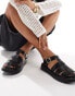 Truffle Collection caged sandals in black