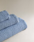 Waffle-knit cotton bath towel