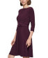 Women's 3/4-Sleeve Wrap-Waist Fit & Flare Dress