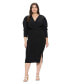 Plus Size Boa Pleated Midi Dress