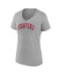 Women's Heather Gray Stanford Cardinal Basic Arch V-Neck T-shirt