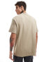 Threadbare textured t-shirt in stone