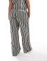 ASOS DESIGN Curve dad trouser with linen in mono stripe co-ord