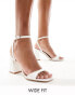 RAID Wide Fit Wink 2 block heeled sandals in white