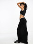 ASOS DESIGN slinky cut out maxi dress with contrast binding in black