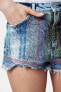 TOPSHOP Womens Embroidered High Rise Cutoff Cotton Shorts Light Denim Size 26