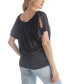 Women's Short Sleeves Slit Shoulder Top