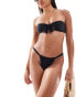 Miss Selfridge bow front bandeau bikini top in black