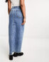 ASOS DESIGN denim maxi skirt with split hem in midwash