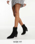 ASOS DESIGN Wide Fit Rational heeled western boots in black