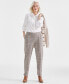 Women's Plaid Pull-On Straight Pants, Created for Macy's