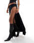 Lioness low rise thigh split maxi skirt co-ord in black