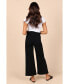 Women's Georgette High Waisted Straight Leg Pants