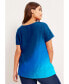 Plus Size June + Vie V-Neck Ombre Tee