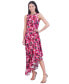 Women's Floral Print Ruffled High-Low A-Line Dress