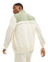 ASOS DESIGN standard fit ribbed velour jacket in off white with green detail