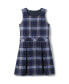 Girls School Uniform Plaid Jumper Dress Top of Knee