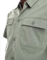 Jack & Jones co-ord oversized nylon utility pocket shirt in khaki