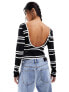 ASOS DESIGN co-ord backless long sleeve top in stripe