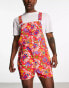 ASOS DESIGN dungaree in shorter length with all over print