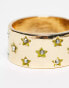 WTFW crystal star band ring in gold