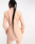 ASOS DESIGN Tall nipped waist tuxedo suit blazer with fringe cuff in apricot