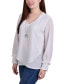 Petite Long Sleeve Crepe Blouse