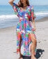 Women's Bright Tropical Smocked Maxi Beach Dress