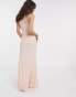 TFNC bridesmaid high neck maxi dress in light blush