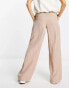 ASOS DESIGN casual wide leg trousers in beige