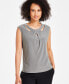 Petite Twist-Neck Cutout Sleeveless Top