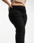 DTT Plus Saskia low rise skinny jeans with lace up detail in black