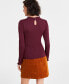 Women's Long-Sleeve Ruffle-Neck Top, Created for Macy's