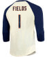 Men's Justin Fields Cream, Navy Chicago Bears Player Name Number Raglan 3/4 Sleeve T-shirt