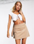 ASOS DESIGN cord pelmet mini skirt in fawn co-ord