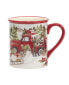 Red Truck Snowman 4 Piece Mug Set