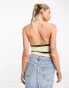 COLLUSION stripe halterneck vest top in multi