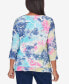 Women's In Full Bloom Torn Jacquard Tie Dye Top