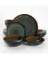 Kyoto Teal 16-piece Double Bowls Dinnerware Set, Service for 4