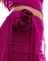 Murci exclusive ruffle hem corsage mini skirt co-ord in fuchsia