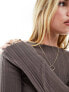 & Other Stories merino wool long sleeve top in brown