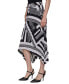 Women's Printed Pleated Pull-On Asymmetrical-Hem Midi Skirt