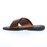 Bruno Magli Amato MB2AMAB0 Mens Brown Leather Slip On Slides Sandals Shoes