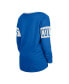 Women's Blue Indianapolis Colts Lace-Up Notch Neck Long Sleeve T-shirt