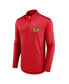 Men's Red Chicago Blackhawks Mock Neck Quarter-Zip Jacket