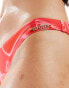 Superdry Printed cheeky bikini bottoms in malibu pink marble