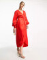 & Other Stories wrap midaxi dress in red