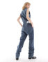 Calvin Klein Jeans sleeveless zip denim jumpsuit in grey wash - ASOS Exclusive