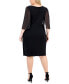 Plus Size Sheer-Sleeve Chain-Detail Sheath Dress