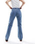 ASOS DESIGN mid rise straight jeans in mid blue